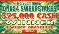 124opportunity's profile picture. Get your free chance to WIN $25,0000.
Monthly winners announced. Work at home business online opportunity.
124 No Such Thing Sweepstakes.
