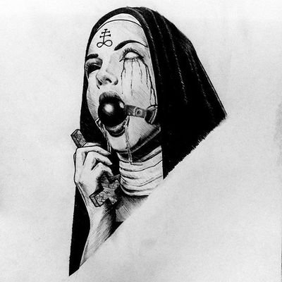 Theistic Satanist. Purveyor of filth and perversion. Cradle of filth fan. Black Metal fan. A gagged nun is a good nun.