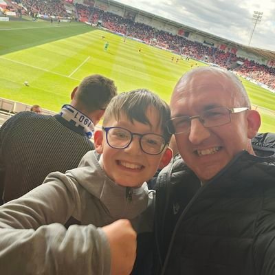 Bluebird fan. Dad and Lad supporting our local team.