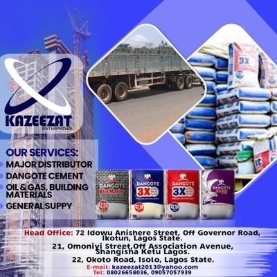 Major distributor:
-Dangote cement
-Oil & gas
-Building materials
-General supply