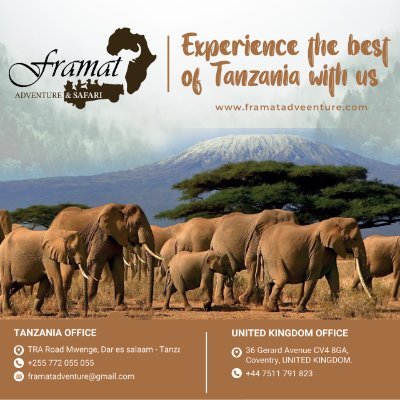 Whatever Your Timeline And Budget Is, Framat Adventure & Safari offers Tanzania Safaris To Fit Your Needs.
☎️+255 772 055 055, +44 7511 791 823