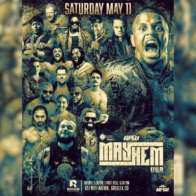 Next Show - MAYHEM! - Sat. May 11th, 2024 at The Greeley Rec Center - 651 10th Ave. Greeley, CO! Bell time 6PM.
Get your Tickets now!