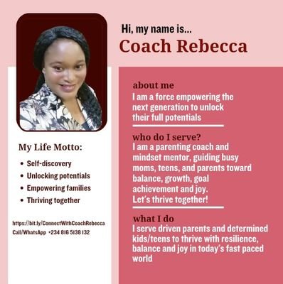 🌟A dedicated professional committed to empowering parents (busy working moms), kids & teens worldwide,through 🌿 Mentoring & mindset coaching #familySuccess