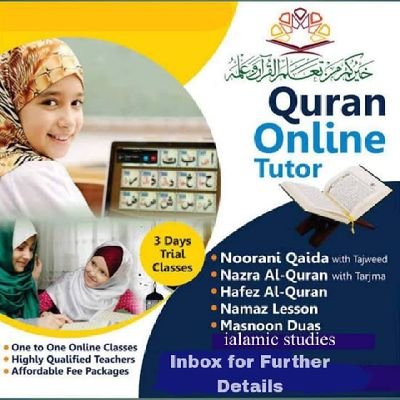 I'm online quran tutor,i teach you how to recite Quran with tajweed,Salah and basics of Islam.