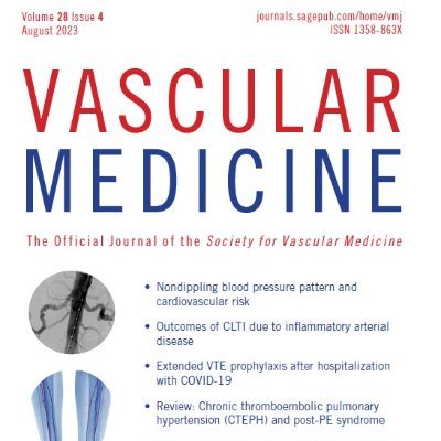 Journal of Society for #VascularMedicine @SVM_Tweets, Editor-in-chief @HeatherLGornik #VascMedJC #Healthcare #Medicine #PAD #VTE #AAA