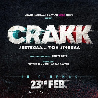 Crakk the Emotion behind the Action! Aiseich thodi bolte hai #CRAKK !Jeetega toh Jiyegaa in Cinemas 23th February~Lots of Love Team Crakk Official💜💜
