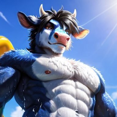 just some big blue furry gay cow