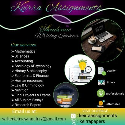 Maths, statistics, economics,essays, English, accounting,finance, Biology,physics, chemistry, hw, quizzes, exams help Dm or
email: writerkeirrayannah27@gmail
