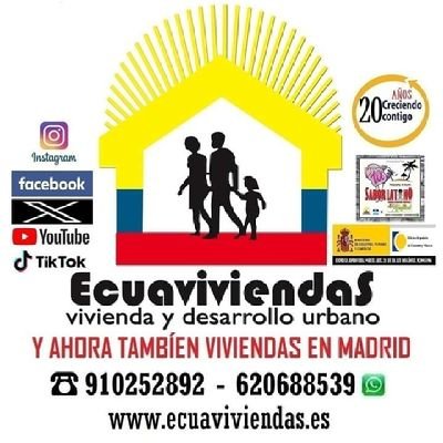 Ecuaviviendas's profile picture. La mejor forma de asegurar tu dinero, es invertir en tu futuro desde 22.000 dolares llamanos en Madrid 910252892 - 620688539 YA CONSTRUIDAS EN TODO DEL ECUADOR