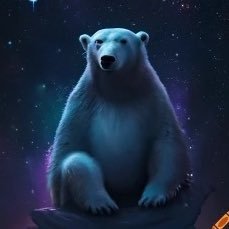 polar bear in space who smokes weed