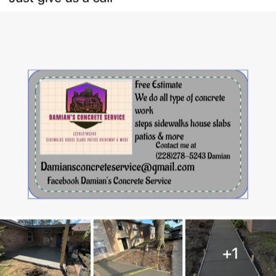 we do any concrete work sidewalks slabs patios & more just give a call (228)278-5243