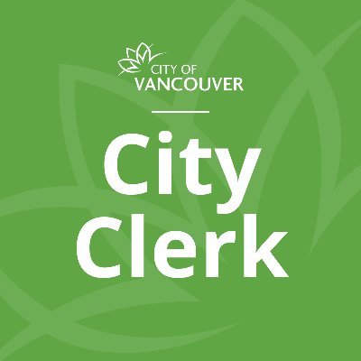 The Twitter account for the City Clerk's Department at the City of Vancouver, providing updates on speaker order at meetings.