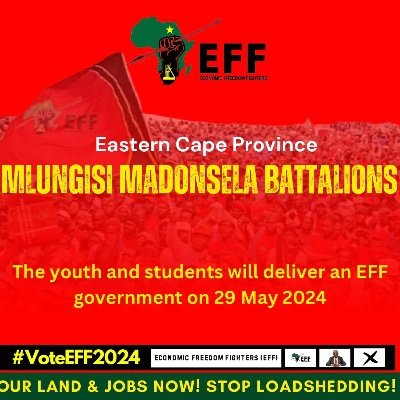 This is the EFFSC EASTERN CAPE OFFICIAL PAGE.💚❤️🖤 
EASTERN CAPE MLUNGISI MADONTSELA BATTALIONS.
2024 is our 1994🖤💚❤️