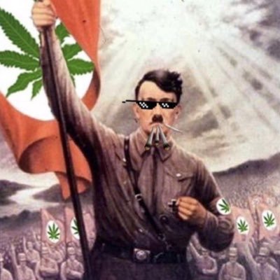 Hitler, but high on weed #MakeFascistsSlonkHellaGangWeed