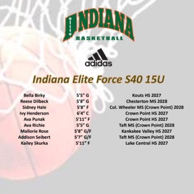 Indiana Elite Force 15U
Select 40