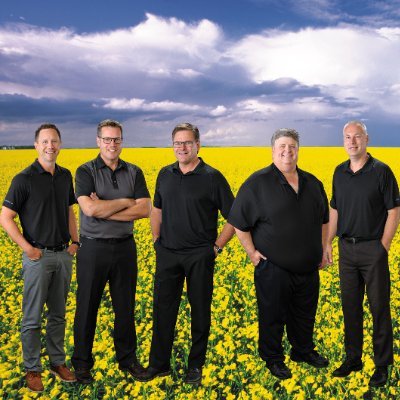 Group of guys that love agriculture while selling farms in Manitoba & Saskatchewan. Sheldon Froese, Stacey Hiebert, Dolf Feddes, Junior Thevenot, Henry Carels.