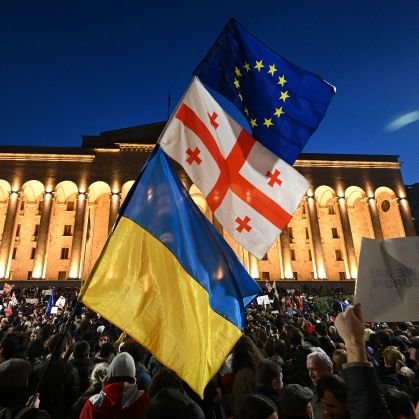 Georgian protest for Europe 🇬🇪🇪🇺