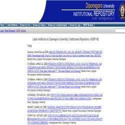 UNDIP INSTITUTIONAL REPOSITORY (UNDIP-IR) is a digital collection of the University's intellectual or research output. UNDIP-IR centralizes, collects, preserves