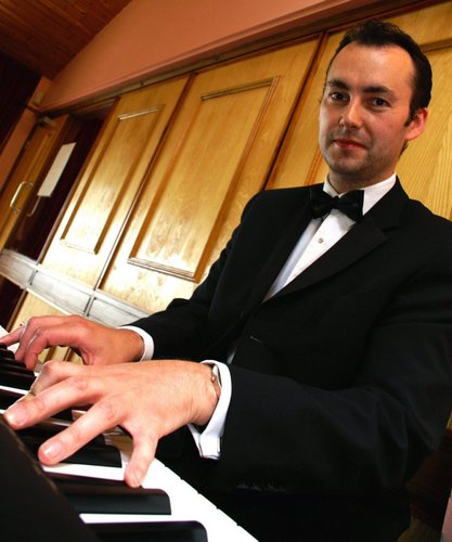 wedding & event pianist - white baby grand piano