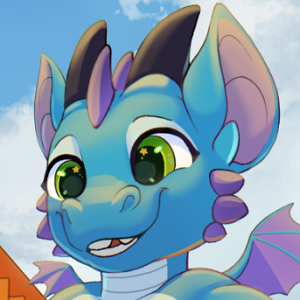 Cute little blue dragon kid thing! (He/him)
