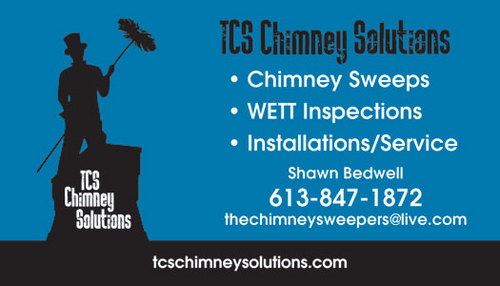 TCSchimney's profile picture. Chimney Sweeps, WETT Inspections, Installs. Serving Gananoque to Brighton