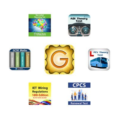 Educational Apps for Apple and Android.
Apps for Certifications: Driving, IET, CPCS, CITB
Educational Apps: GCSE, GRE, ACT, SAT, 11 Plus, English