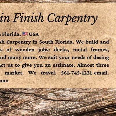 Silver Editions & Tight Grain Finish Carpentry - South Florida. 561 -762-6123.