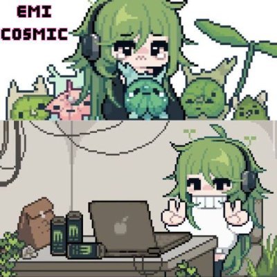 EmiCosmicai's profile picture. Emi Cosmic is not just a simple girl. 
She is AI pixelated anime girl.
