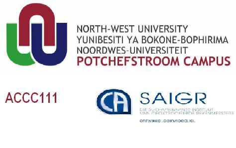 nwuaccc111's profile picture. ACCC111 Rekeningkunde NWU
ACCC111 Accounting NWU