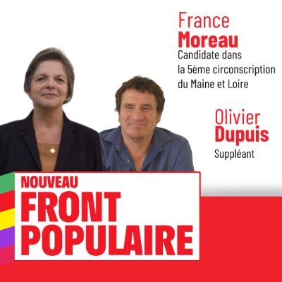 Candidate au 1er tour du #NouveauFrontPopulaire sur la 5eme circonscription du Maine-et-Loire avec Olivier Dupuis #circo4905