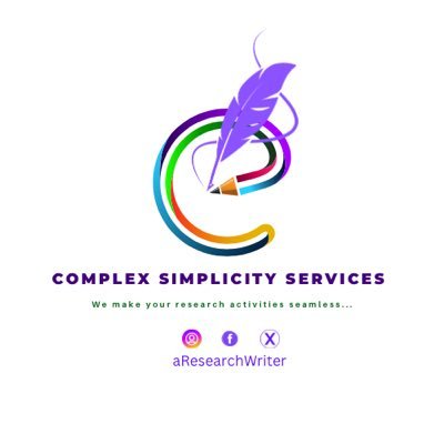 aResearchWriter's profile picture. Assignments | Dissertation | Thesis | Data Analysis | SPSS | EVIEW | NVIVO | STATA |complexsimplicityservice@gmail.com 📲 https://t.co/mJACOKiHt9
