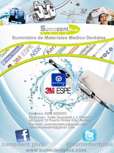 sumedentplus's profile picture. Suministro de materiales odontologicos.3MESPE  -Orthotechonolgy- Ultradent -dentsply-voco-sdi. ventasumedent@gmail.com 0286 9225253 04249689535   pin 20978363