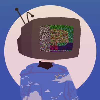 📼👾, 22, if I could chew on analog horror media I would, credit liimty on picrew (pfp)