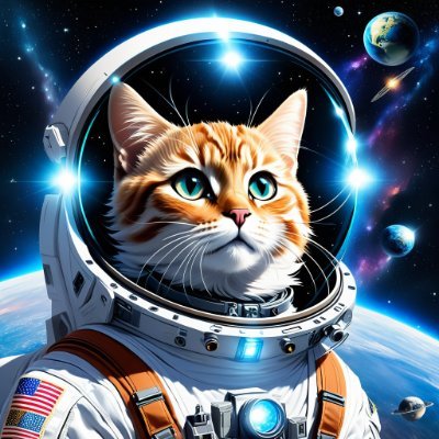 0xSpaceCats's profile picture. In a whisker-twinkle of cosmic curiosity, a fearless feline crew embarked on a purrfectly daring mission to explore the intergalactic unknown.
