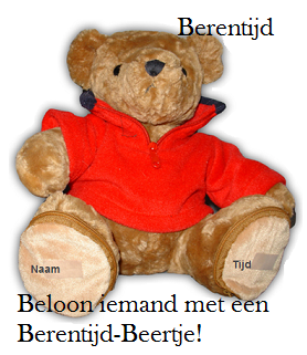 Beloon iemand met een berentijd beertje! In het ene voetje kunt u een naam laten borduren en in het andere voetje de eindtijd/datum/een andere naam etc.
