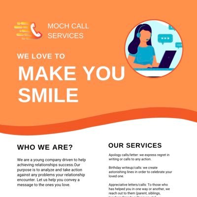 Call service company/Birthday calls/Anniversary calls/Love calls/Apology calls/Encouragement calls/Appreciation calls and more