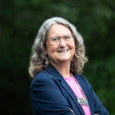 NH St Rep. Writer, Energy Efficiency, Army mom, Breast Cancer, Long Covid - on Blue same handle