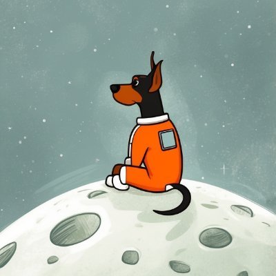 yaraguo521's profile picture. doberman on cratered moon