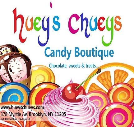Fort Greene's Candy Boutique. Sweets,Treats & Frozen Treats! Xotic Ice Xotic Flavors. Book Your Parties,Showers & Candy 
Buffets at HUEY'S CHUEYS. 347.985.0333