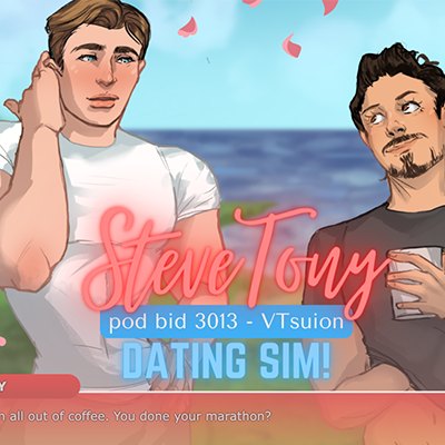 A multiverse Steve/Tony game where Steves and Tonys are thrown into a reality rift together & you decide whom to invent, fight, flirt, & date with to get home