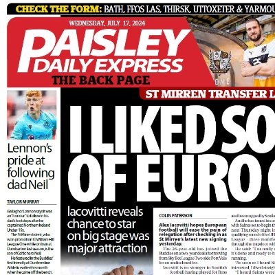 Follow us for St Mirren FC content, the West of Scotland League scene in Renfrewshire and news of the area's sporting stars