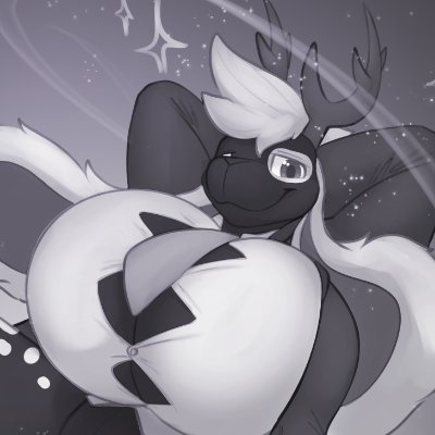 Busty boy Phantom Jackalope | He/they | 24 | Bi sapphic | Minor DNI | Artist, writer, VA, streamer | unemployed | Single | PFP by @AradorTD | Banner by @Exvarn