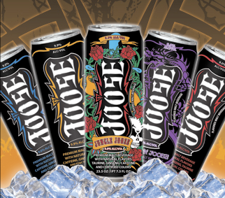 9.9% Alcohol. 23.5 oz. This is the offical JOOSE Fan twitter. It's all about the purple, red, green and blue.