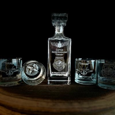 The leading producer of quality, custom engraved Whiskey Decanters and Whiskey Glass Sets. Trusted Licensee of the USMC, USN, USAF, and USSF.
