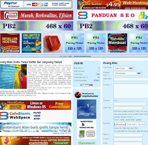 Post Iklan adalah sebuah media promosi internet praktis, tanpa daftar dan langsung tampil, memberikan kemudahan bagi Anda pemasang iklan.