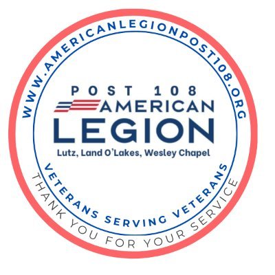TALPost108's profile picture. Veterans serving veterans! American Legion Post 108 Lutz, Land O'Lakes, and Wesley Chapel Florida.