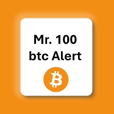 Mr. 100 BTC Alert 🚨 Tracking the transactions of the legendary Mr. 100 Bitcoin wallet. 📊 Follow key moves and market trend analysis. ⚠️ Not financial advice