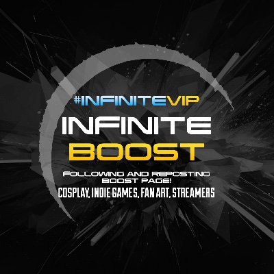 infboost's profile picture. INFINITE BOOST is an official Gi Channel that supports and boosts cosplay, fan art, streamers, indie devs, 
-by @gameinfinite10 #INFINITEVIP