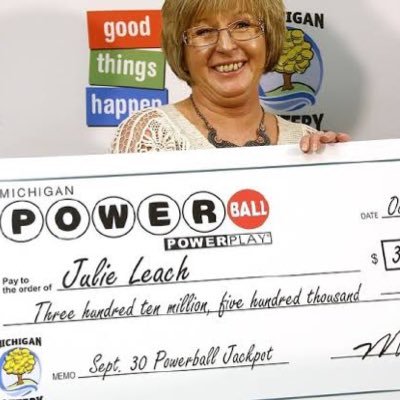 I'm Julie Leach the Michigan Powerball winner of $310,500,000, be among the lucky selected winners to be given $25,000.