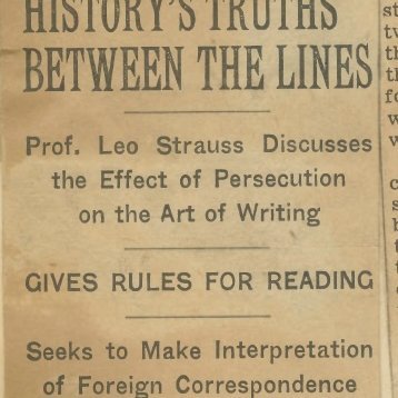 On the thought and legacy of Leo Strauss
https://t.co/mpbNW8dBsx